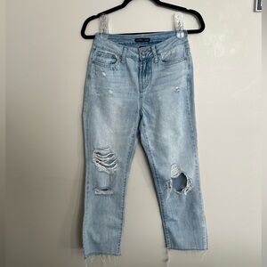 Sincerely Jules Light Blue Distressed Cropped Jeans